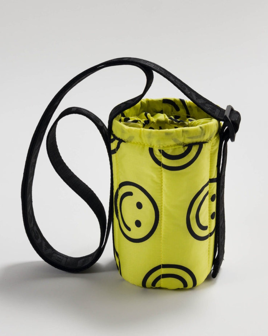 Baggu Puffy Water Bottle Sling : Yellow Happy - Baggu Puffy Water Bottle Slings