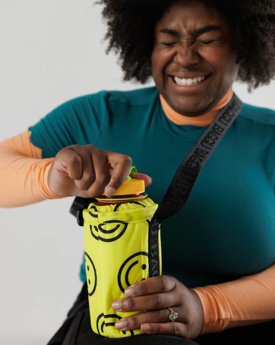 Baggu Puffy Water Bottle Sling : Yellow Happy - Baggu Puffy Water Bottle Slings