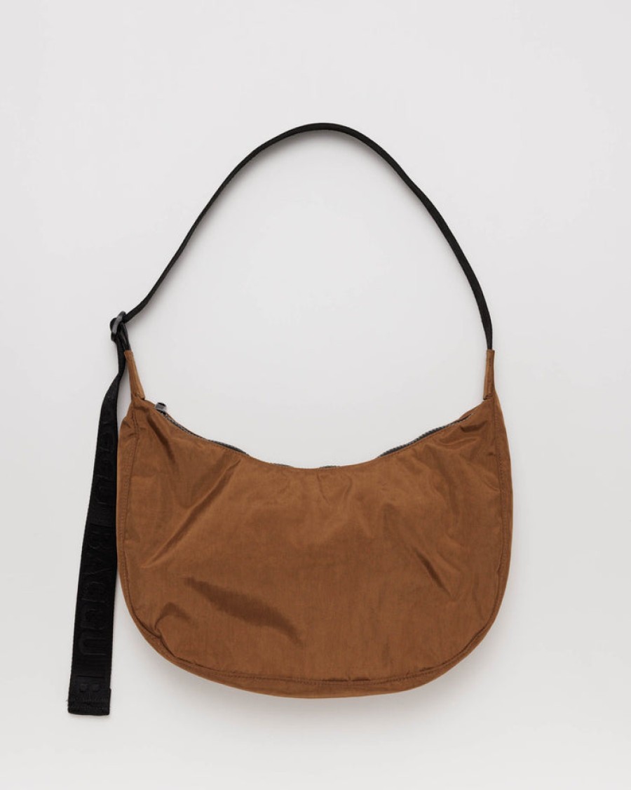 Baggu Medium Nylon Crescent Bag : Brown - Baggu Purses