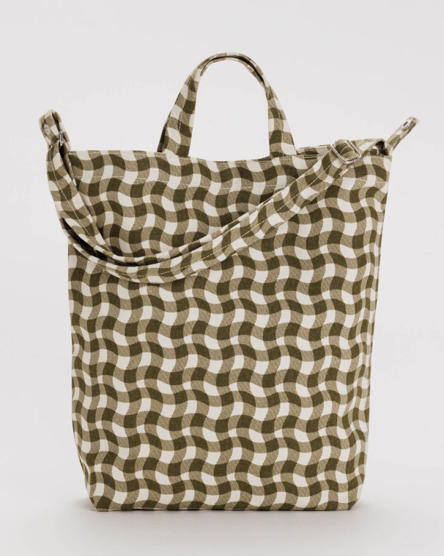 Baggu Duck Bag : Wavy Gingham Brown - Baggu Totes