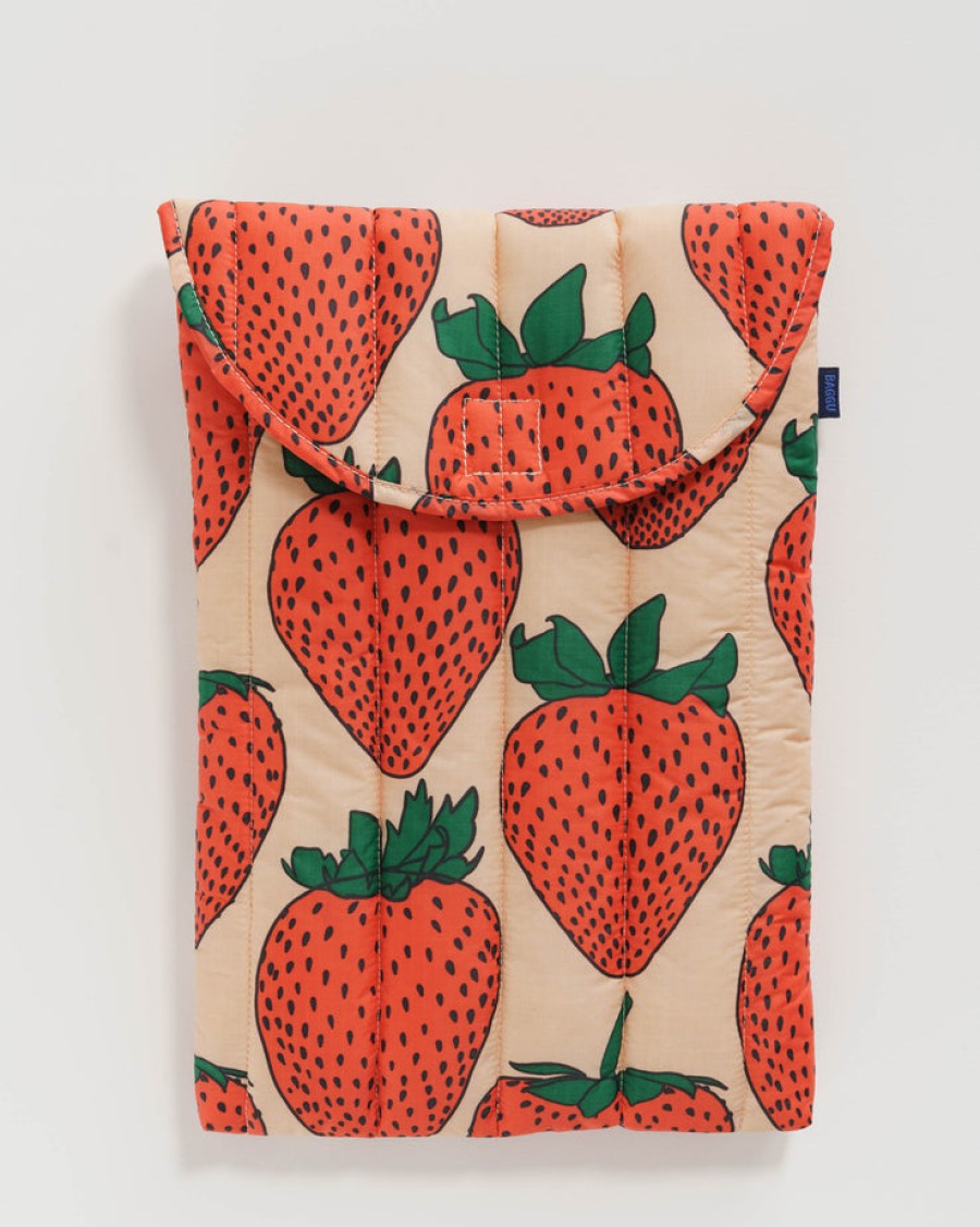 Baggu Puffy Laptop Sleeve 16" : Strawberry - Baggu Cases & Sleeves