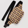 Baggu Puffy Fanny Pack : Wavy Gingham Peach - Baggu Crossbody Bags