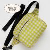 Baggu Fanny Pack : Pink Pistachio Pixel Gingham - Baggu Travel