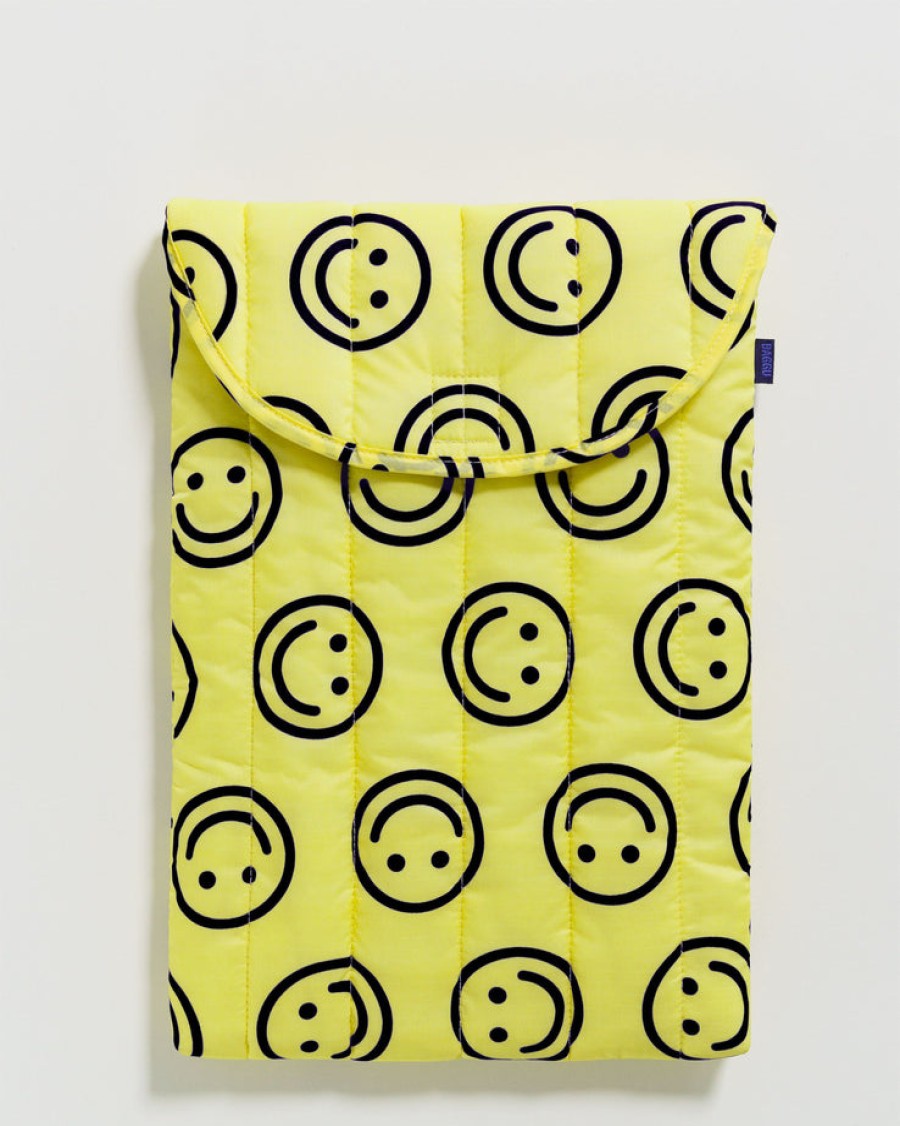 Baggu Puffy Laptop Sleeve 16" : Yellow Happy - Baggu Cases & Sleeves