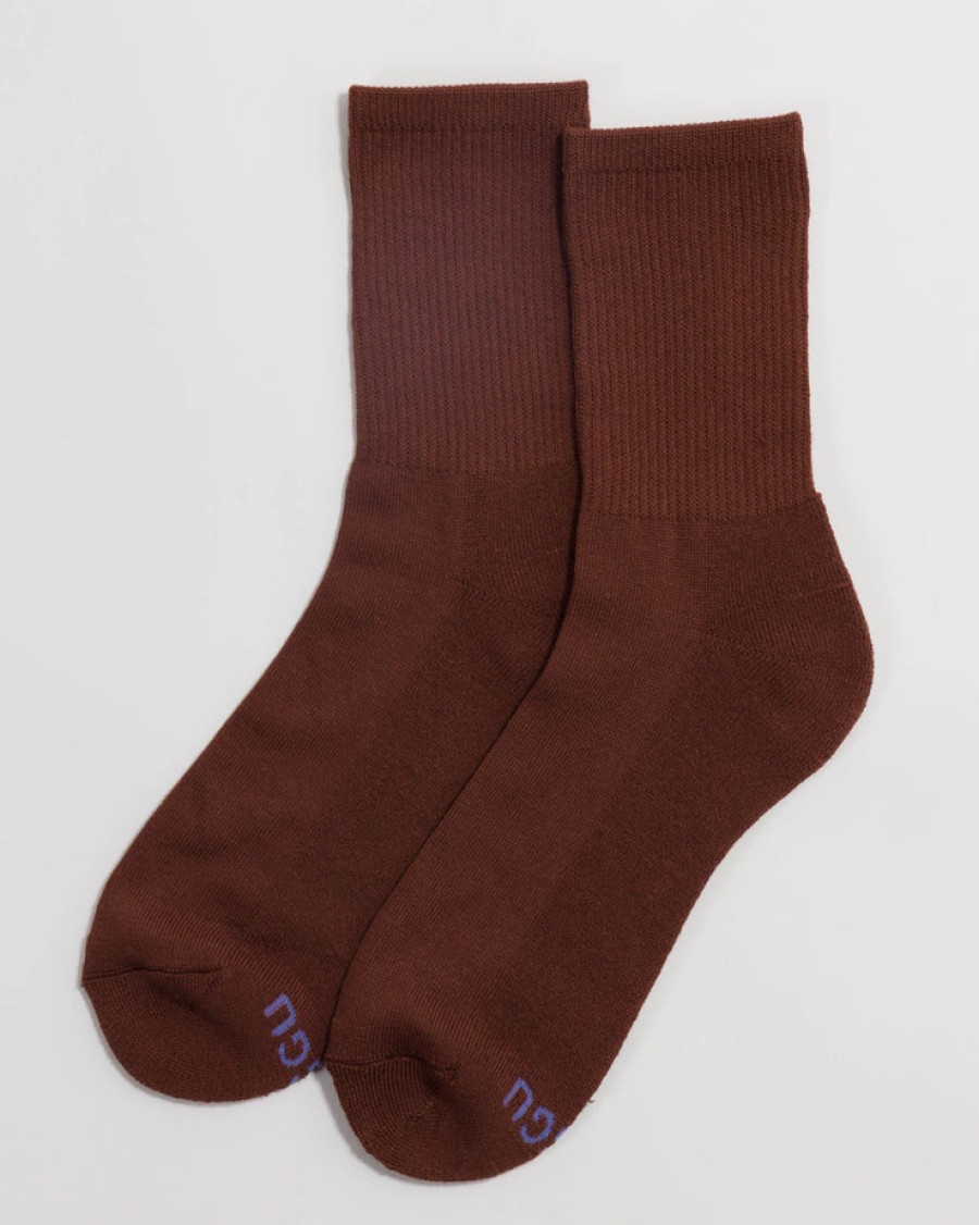 Baggu Ribbed Sock : Chestnut - Baggu Socks