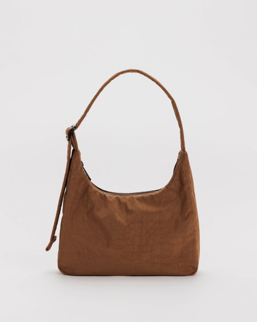 Baggu Mini Nylon Shoulder Bag : Brown - Baggu Purses