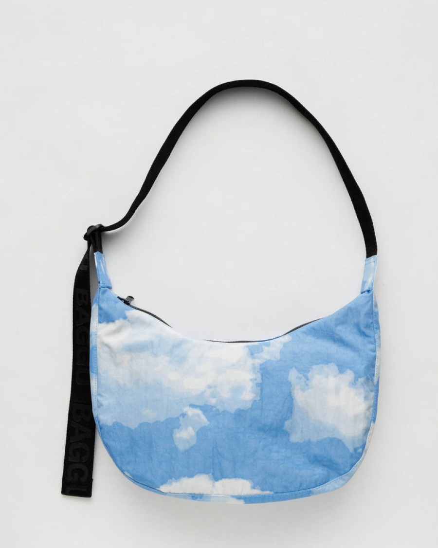 Baggu Medium Nylon Crescent Bag : Clouds - Baggu Purses