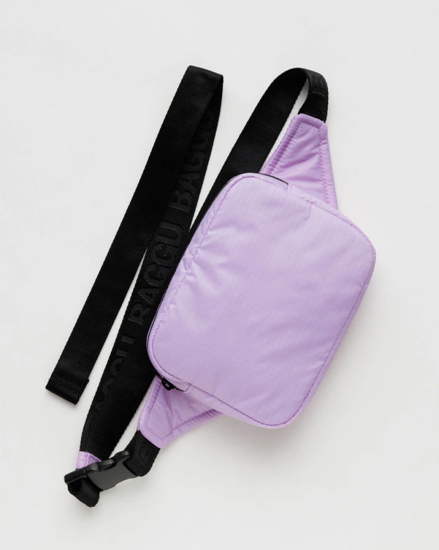 Baggu Puffy Fanny Pack : Dusty Lilac - Baggu Crossbody Bags