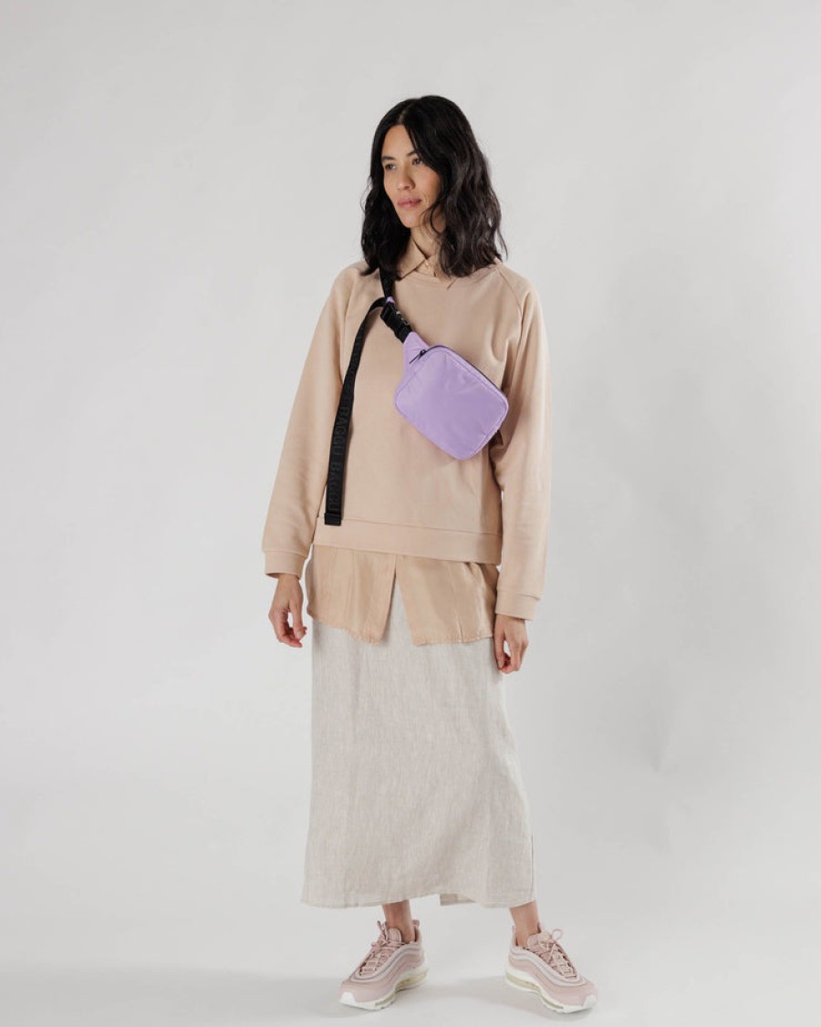 Baggu Puffy Fanny Pack : Dusty Lilac - Baggu Crossbody Bags