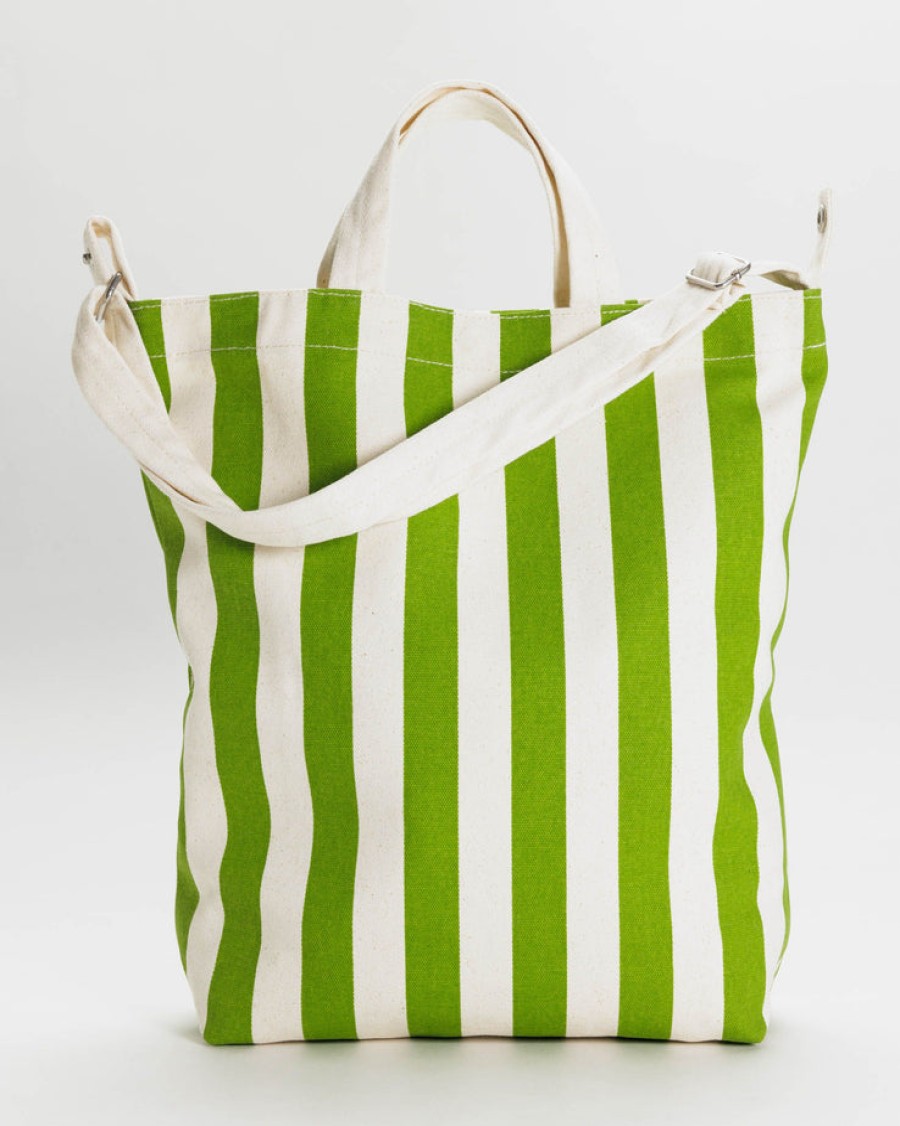 Baggu Duck Bag : Green Awning Stripe - Baggu Totes