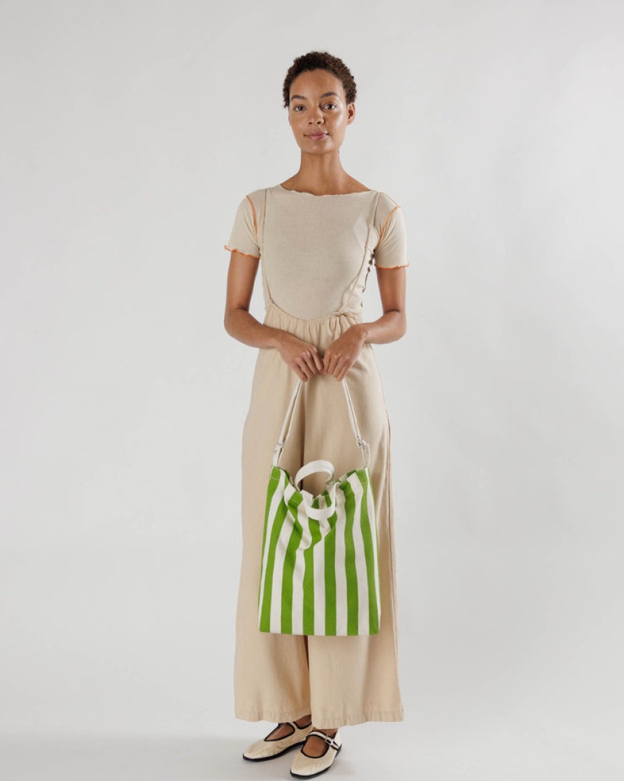 Baggu Duck Bag : Green Awning Stripe - Baggu Totes