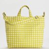 Baggu Horizontal Zip Duck Bag : Chartreuse Pixel Gingham - Baggu Totes