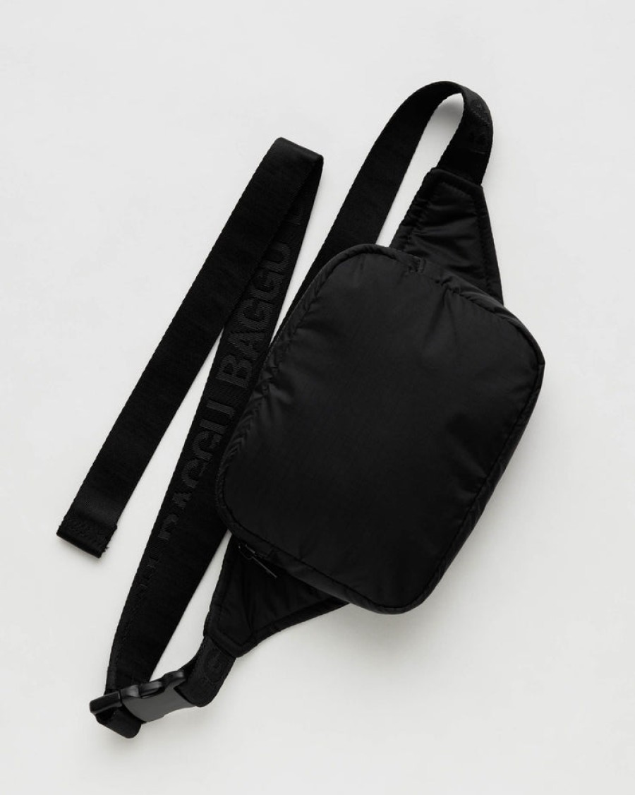 Baggu Puffy Fanny Pack : Black - Baggu Crossbody Bags