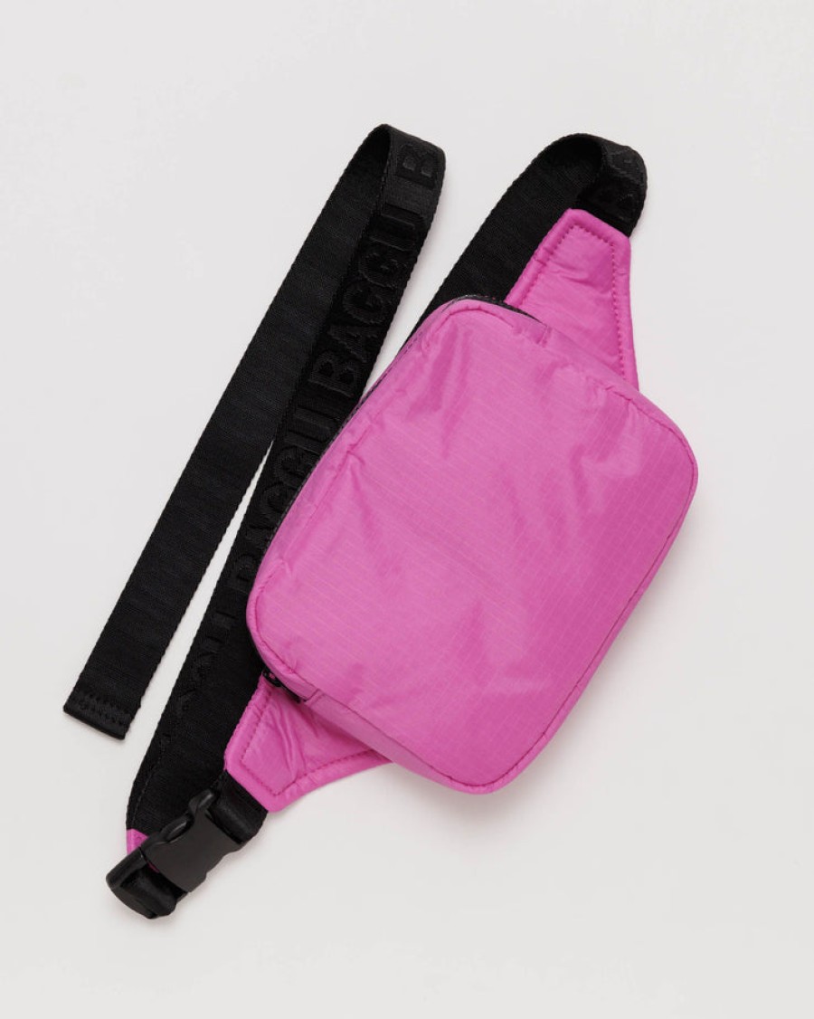 Baggu Puffy Fanny Pack : Extra Pink - Baggu Crossbody Bags