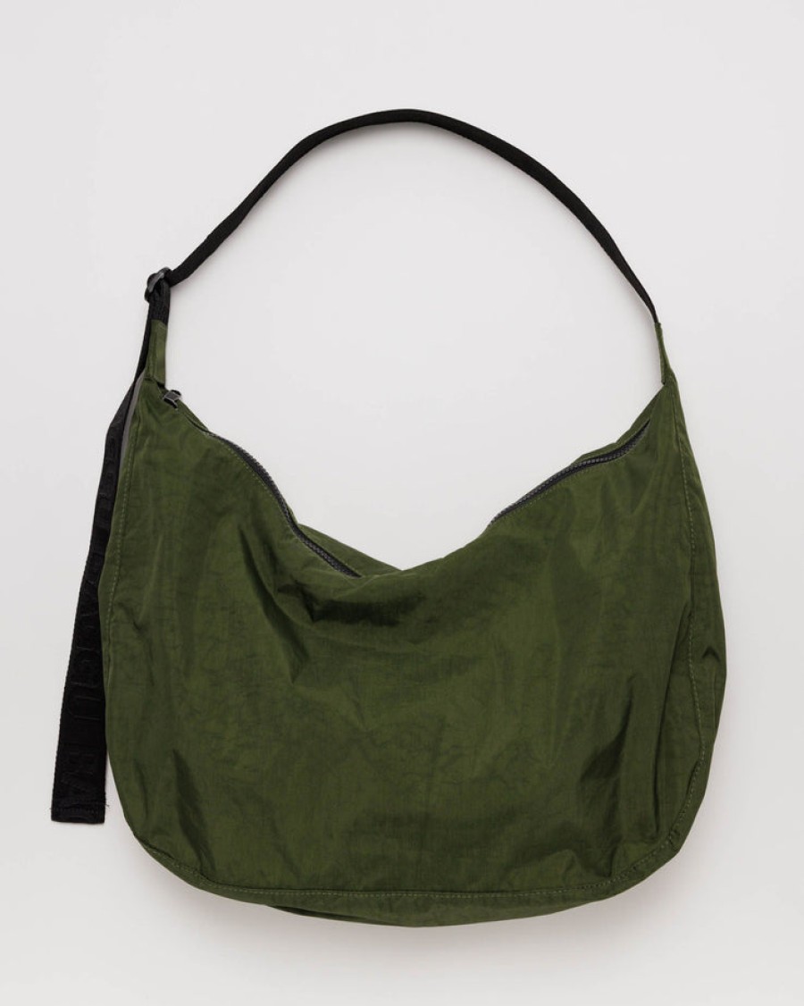 Baggu Large Nylon Crescent Bag : Bay Laurel - Baggu Crossbody Bags