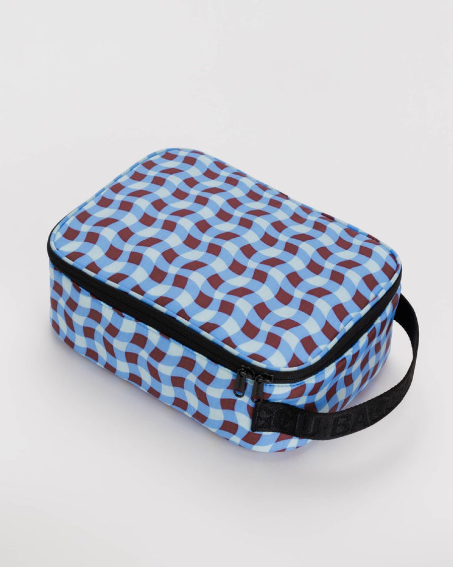 Baggu Lunch Box : Wavy Gingham Blue - Baggu Lunch Bags & Coolers