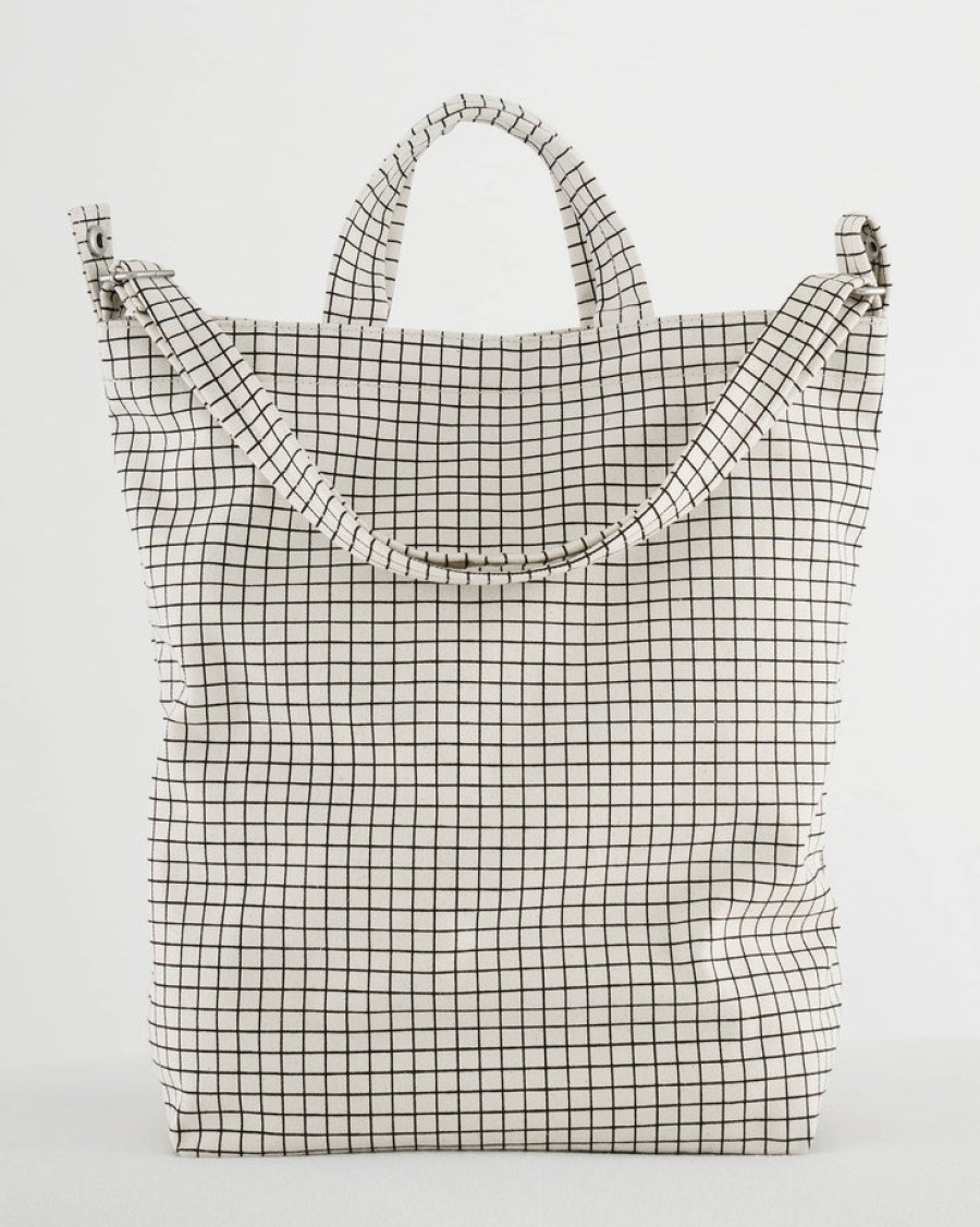 Baggu Duck Bag : Natural Grid - Baggu Totes