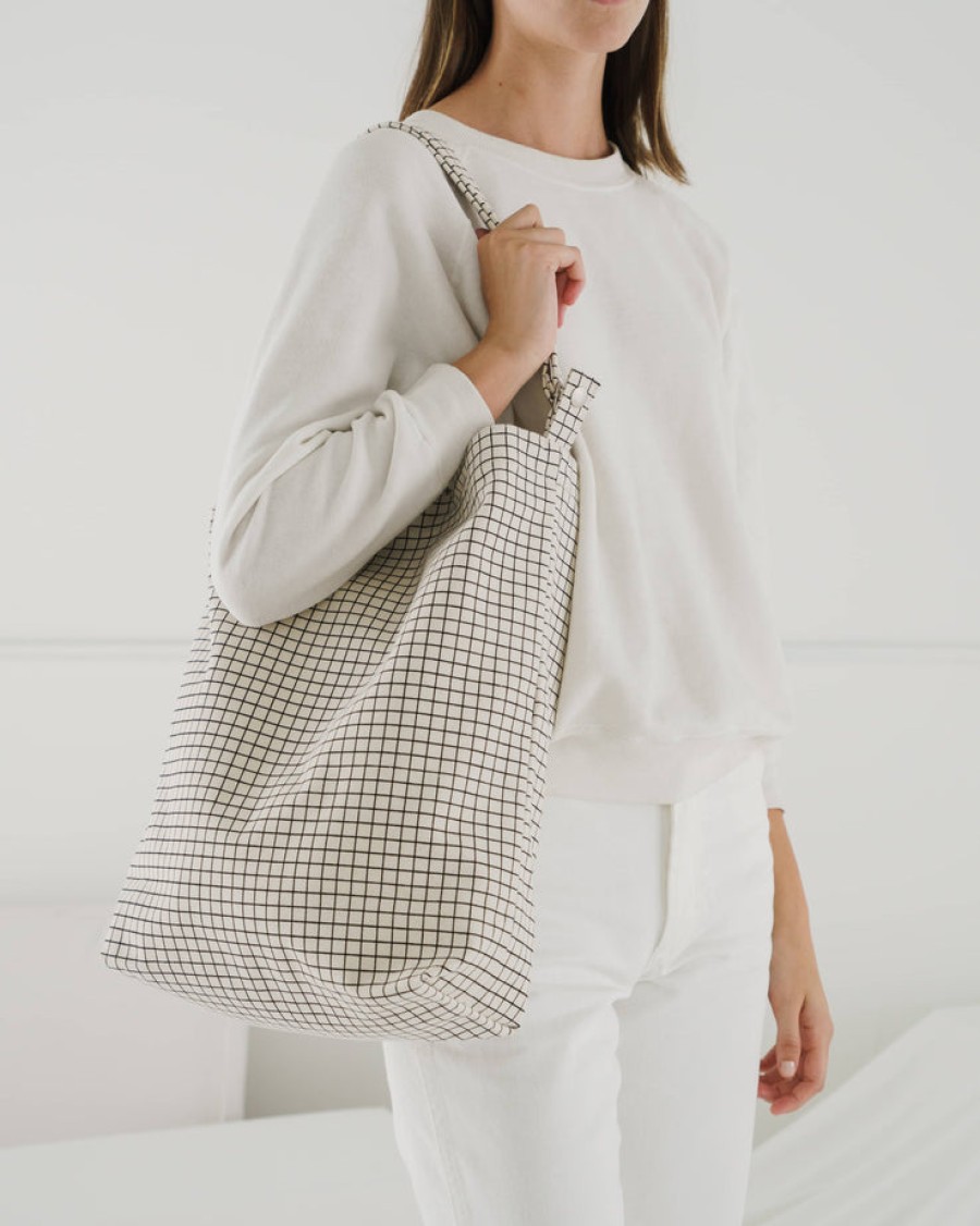 Baggu Duck Bag : Natural Grid - Baggu Totes