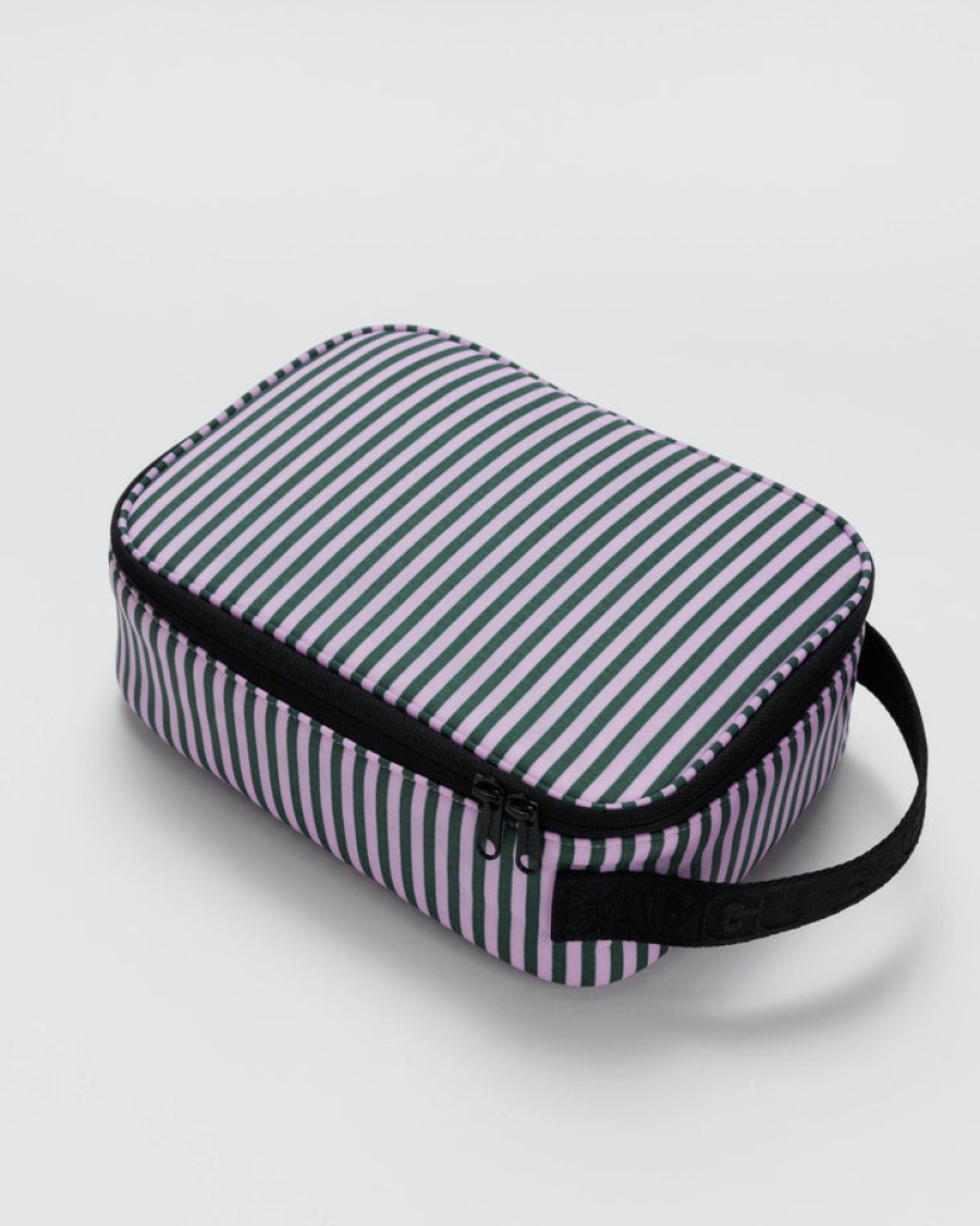 Baggu Lunch Box : Lilac Candy Stripe - Baggu Lunch Bags & Coolers