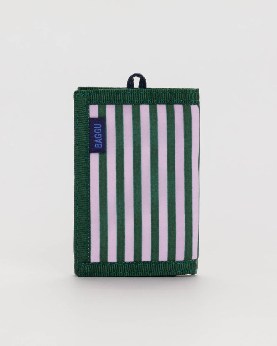 Baggu Nylon Wallet : Lilac Candy Stripe - Baggu Wallets