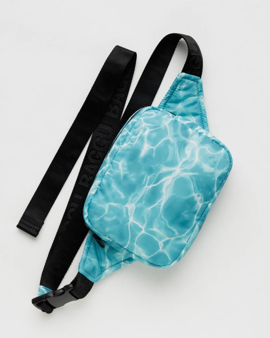 Baggu Puffy Fanny Pack : Pool - Baggu Crossbody Bags