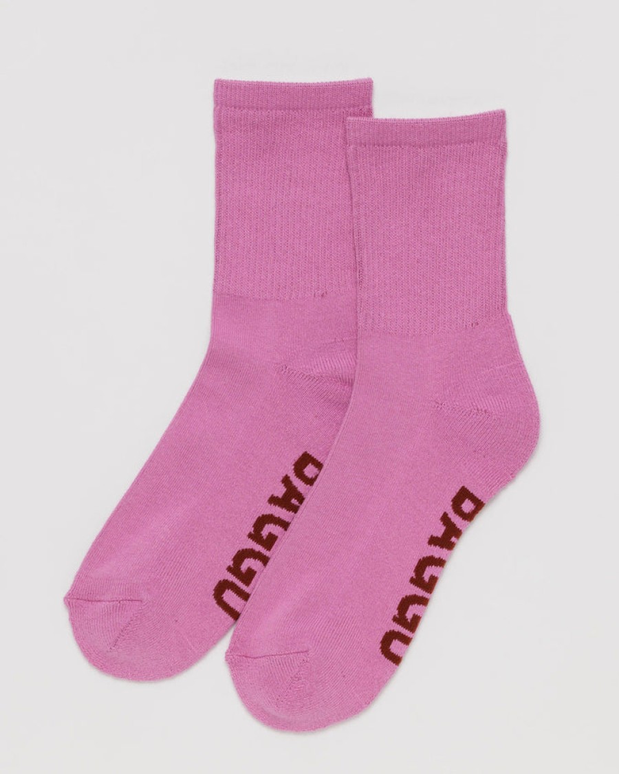 Baggu Ribbed Sock : Extra Pink - Baggu Socks