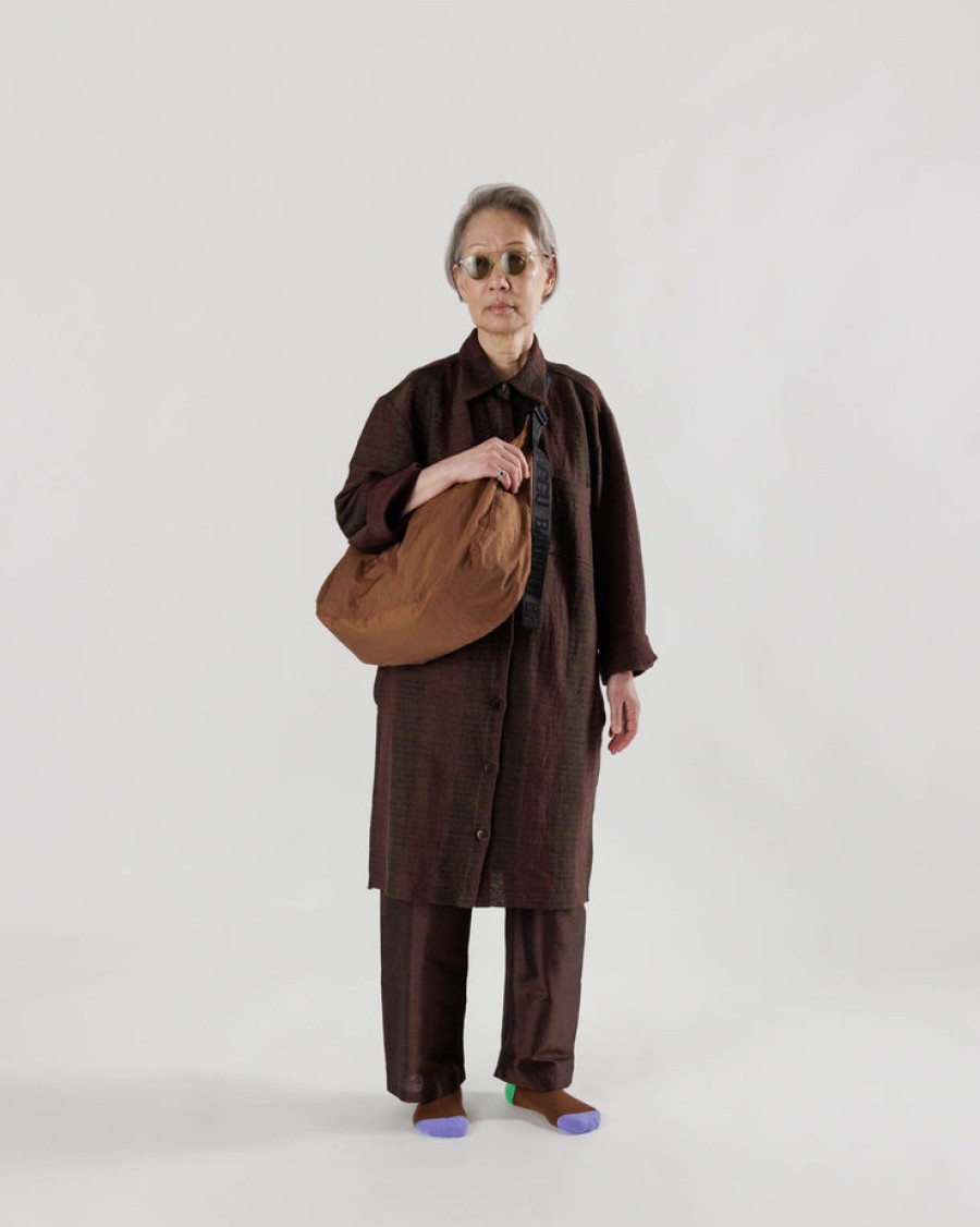 Baggu Large Nylon Crescent Bag : Brown - Baggu Crossbody Bags