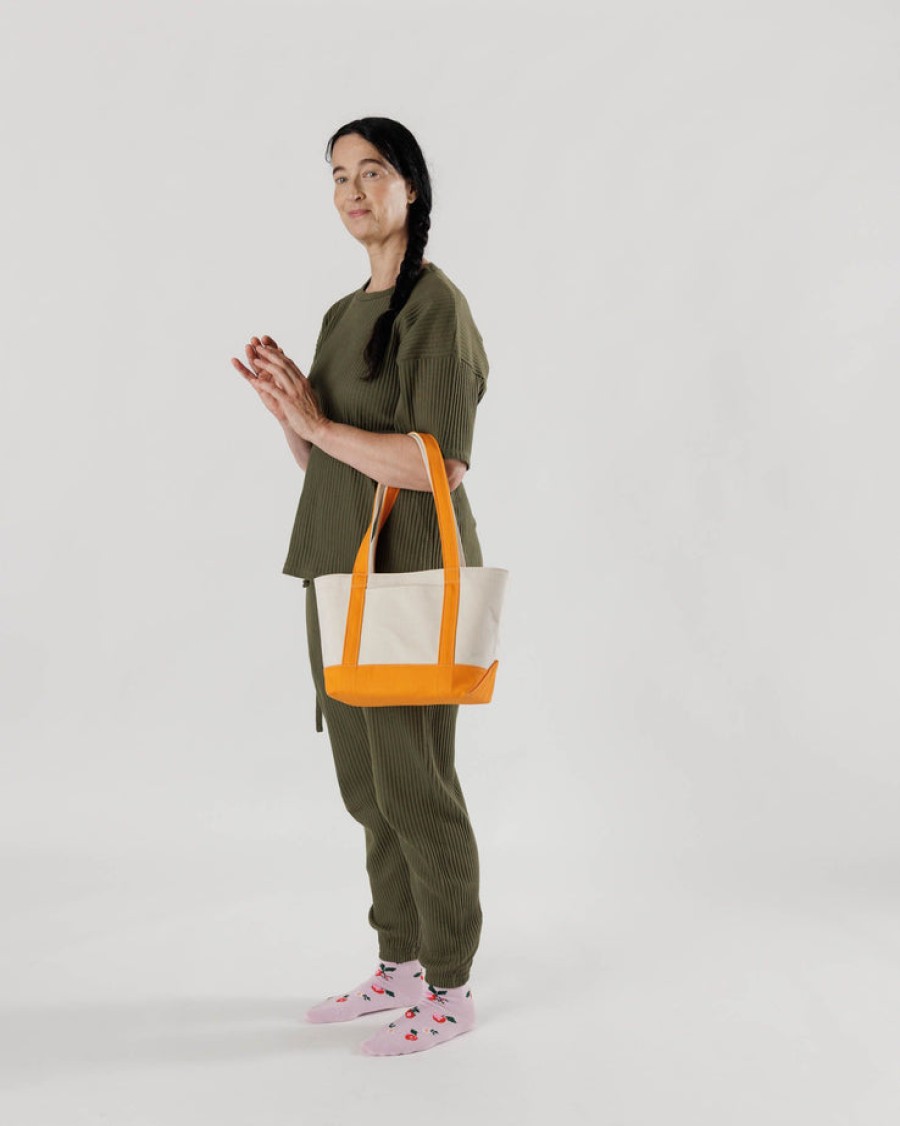 Baggu Small Heavyweight Canvas Tote : Tangerine - Baggu Totes