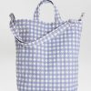 Baggu Duck Bag : Blue Pixel Gingham - Baggu Totes