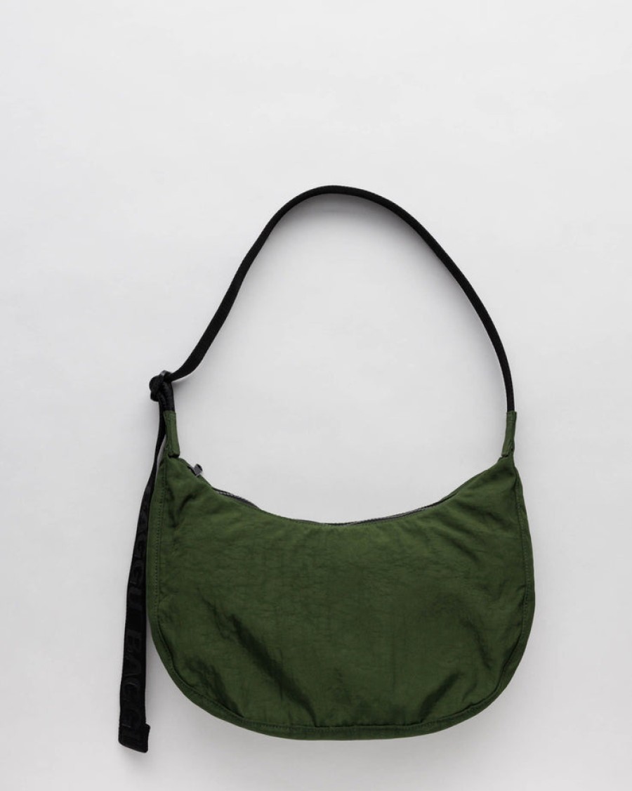 Baggu Medium Nylon Crescent Bag : Bay Laurel - Baggu Purses