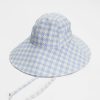 Baggu Soft Sun Hat : Blue Pixel Gingham - Baggu Hats