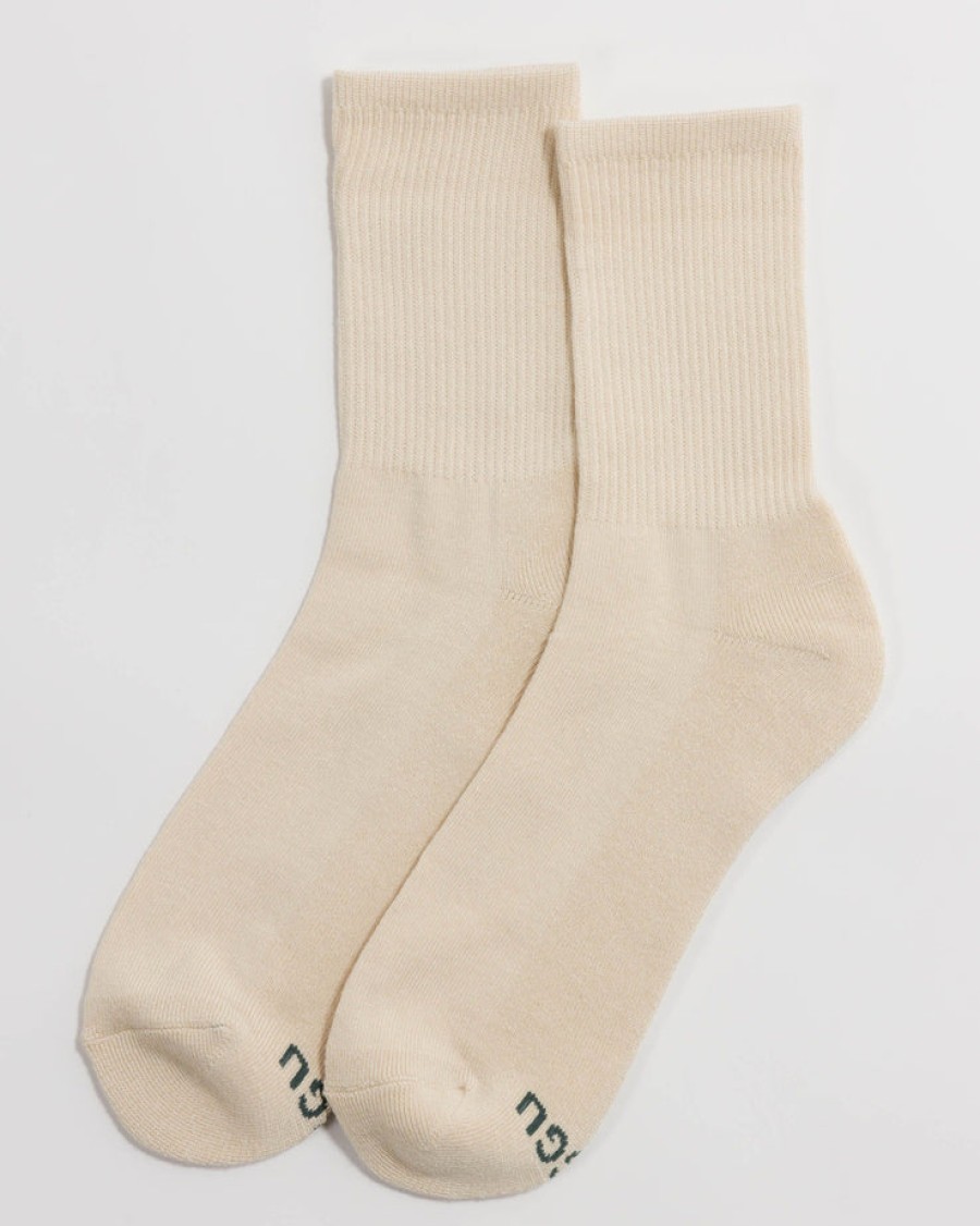 Baggu Ribbed Sock : Ecru - Baggu Socks