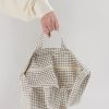 Baggu Horizontal Zip Duck Bag : Natural Grid - Baggu Totes