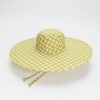 Baggu Packable Sun Hat : Pink Pistachio Pixel Gingham - Baggu Hats