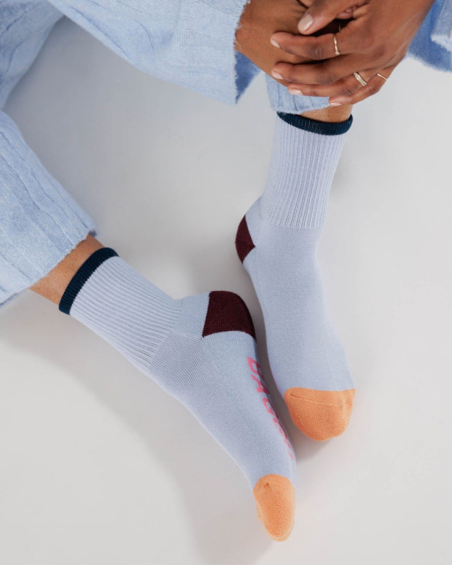 Baggu Ribbed Sock : Light Blue Mix - Baggu Socks