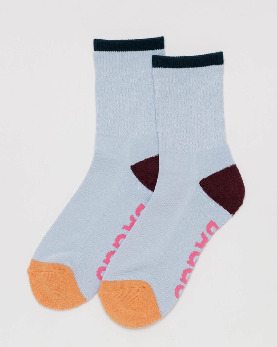 Baggu Ribbed Sock : Light Blue Mix - Baggu Socks