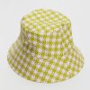 Baggu Bucket Hat : Pink Pistachio Pixel Gingham - Baggu Hats