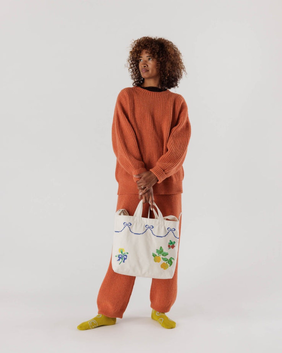 Baggu Horizontal Zip Duck Bag : Cross Stitch - Baggu Totes